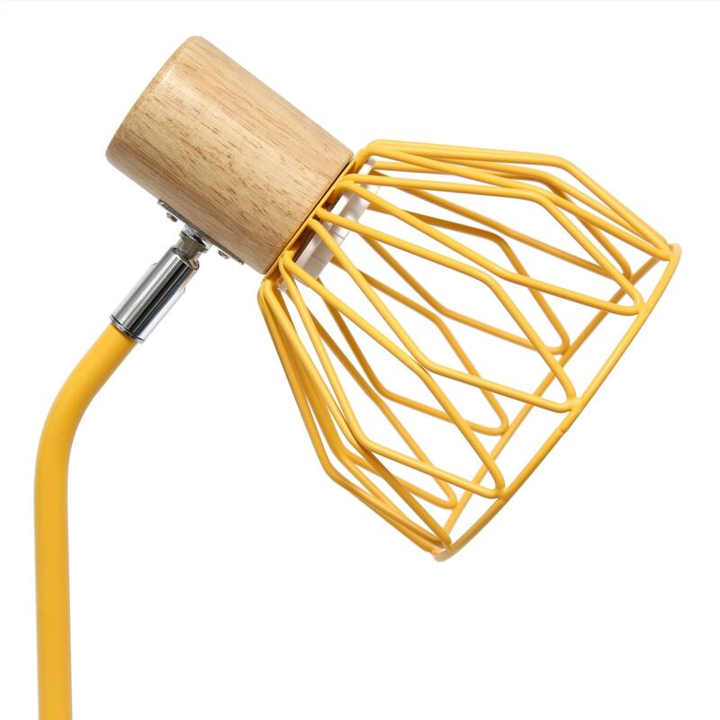 Industrial Farmhouse Adjustable Cage Desk Lamp - 18" - Yellow