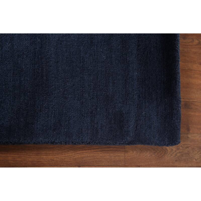 Blue Contemporary Gabbeh Oriental Area Rug Hand-knotted Wool Carpet - 5'5" x 7'10"