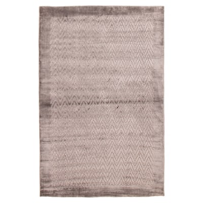 ECARPETGALLERY Hand Loomed Kashkuli Gabbeh Grey Viscose Rug - 5'6 x 8'4