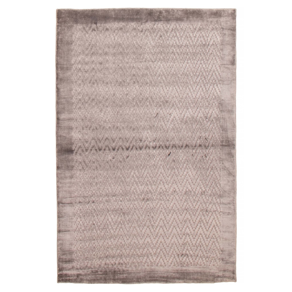 ECARPETGALLERY Hand Loomed Kashkuli Gabbeh Grey Viscose Rug - 5'6 x 8'4