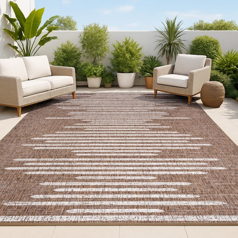 JONATHAN Y Colonia Berber Stripe Geometric Indoor/Outdoor Area Rug