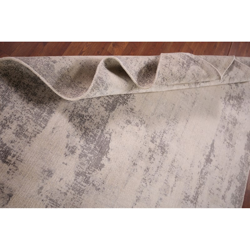Abstract Contemporary Area Rug Hand-Knotted Oriental Wool Carpet - 5'4"x 7'7"