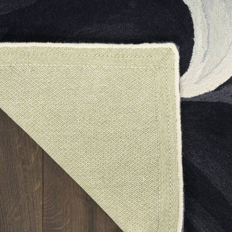 Nourison Prismatic Ivory Black Abstract Chic Hand-Tufted Indoor Rug