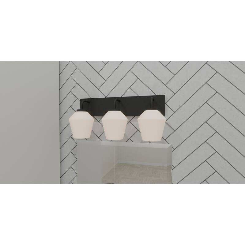 Nielson 3-Light Matte Black Bath Light