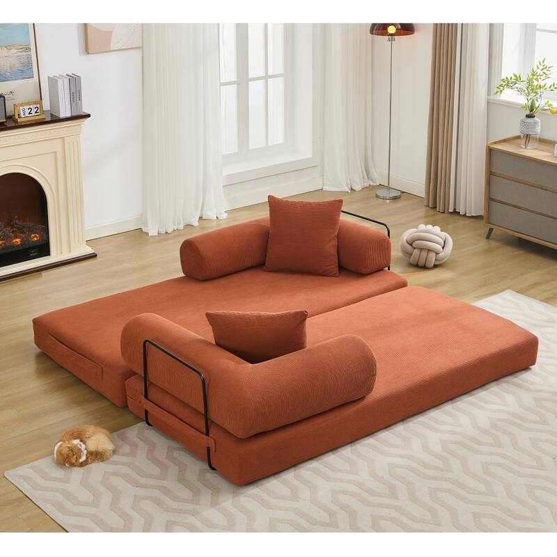 78.5" 4-in-1 Folding Convertible Out King Size Sleeper Sofa Bed