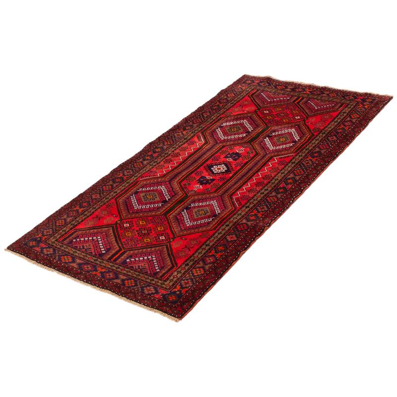 ECARPETGALLERY Hand-knotted Andelz Red Wool Rug - 3'10 x 7'3
