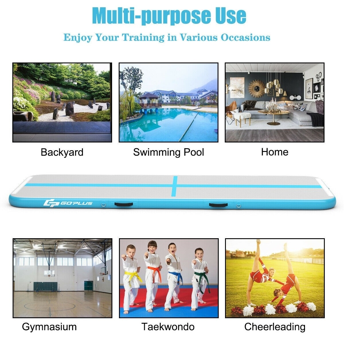 Costway 10 feet air track inflatable gymnastics tumbling sale mat with pump