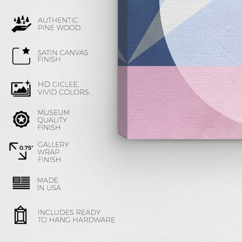 Wynwood Studio Canvas Abstract Geometric Pop Blue and Modern & Contemporary Wall Art Canvas Print