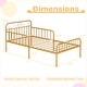 preview thumbnail 7 of 25, Twin Size Bed Frame with Headboard and Safety Side Guardrails-Black