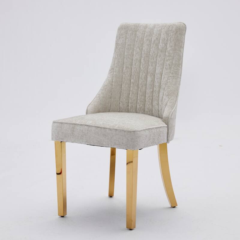 Chenille Dining Chairs Set of 2 for Dining Room