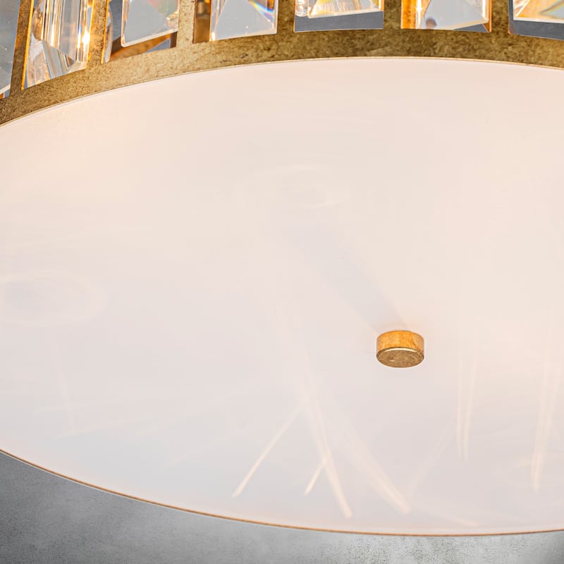 CraftHome 6-Light Modern Elegance Matte Gold Drum Chandelier With Crystals Accent - W:17"