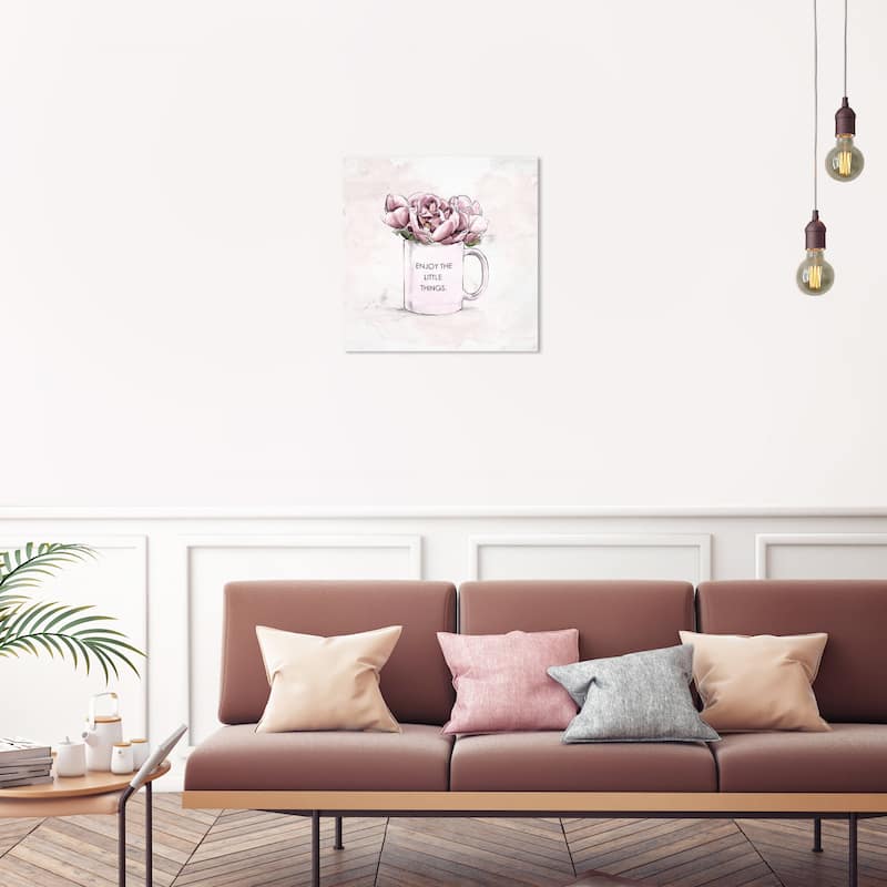 Wynwood Studio Canvas Floral and Botanical EnjoyTheLittleThings Custom Pink and Glam Wall Art Canvas Print - 30 x 20