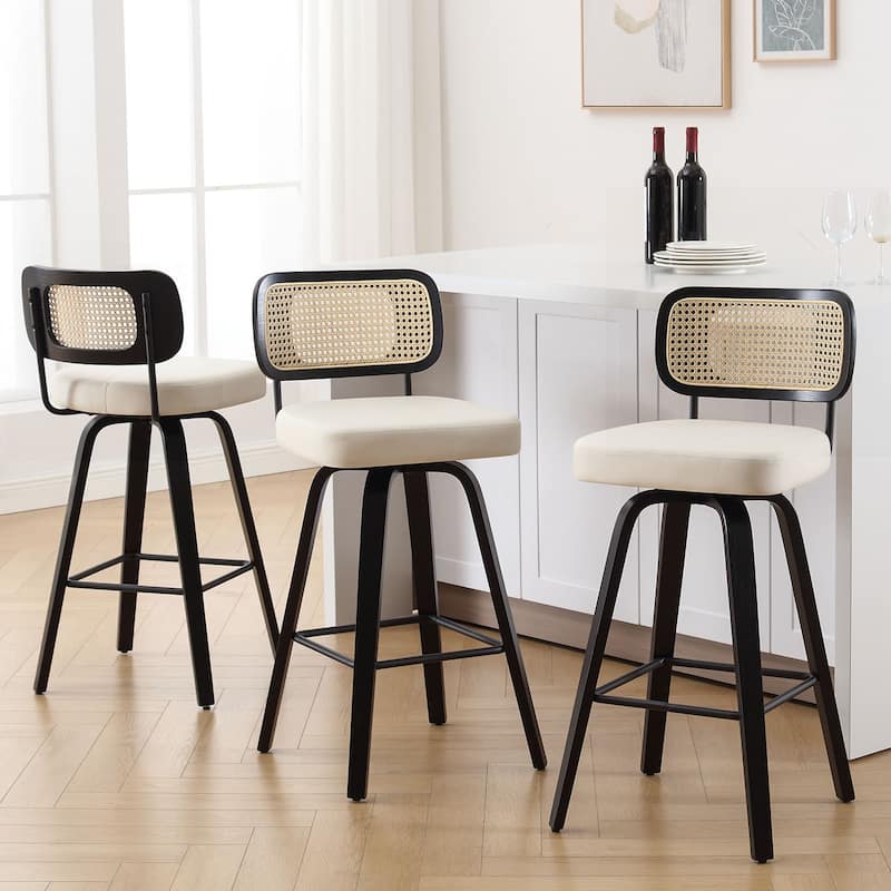 26"/29" Swivel Counter/Bar Stools with Black Bentwood Legs