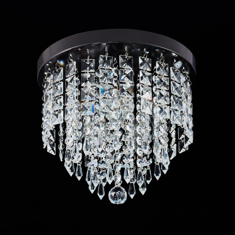 CO-Z 11" 5-light Flush Mount Crystal Chandelier Ceiling Light
