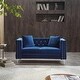 preview thumbnail 13 of 26, 2 Pcs Modern Velvet Living Room Set with Sofa & Loveseat, Jeweled Button Tufted Copper Nails Square Arms, 4 Pillows Included