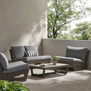 Sherwood Outdoor 4-Seater Wood Chat Set by Christopher Knight Home