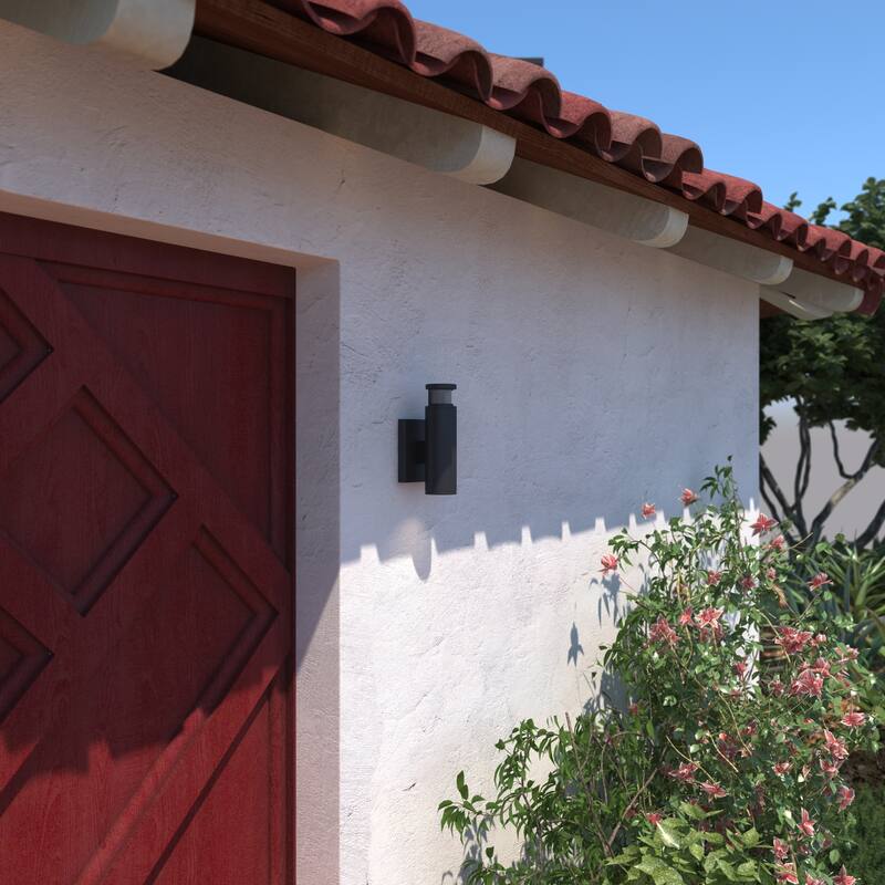 Chiasso Black LED Motion Sensor Dusk to Dawn Dark Sky Outdoor Wall Light - 4.5-in W x 9.75-in H x 4.75-in D