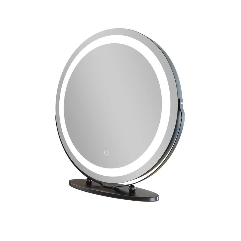 TOOLKISS 19-inch Round Dimmable LED Tabletop Makeup Mirror - 19"