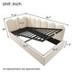 preview thumbnail 2 of 23, Twin Size Velvet Upholstered Daybed with Hydraulic Storage, Metal Slatted Frame & Interchangeable Side Panels