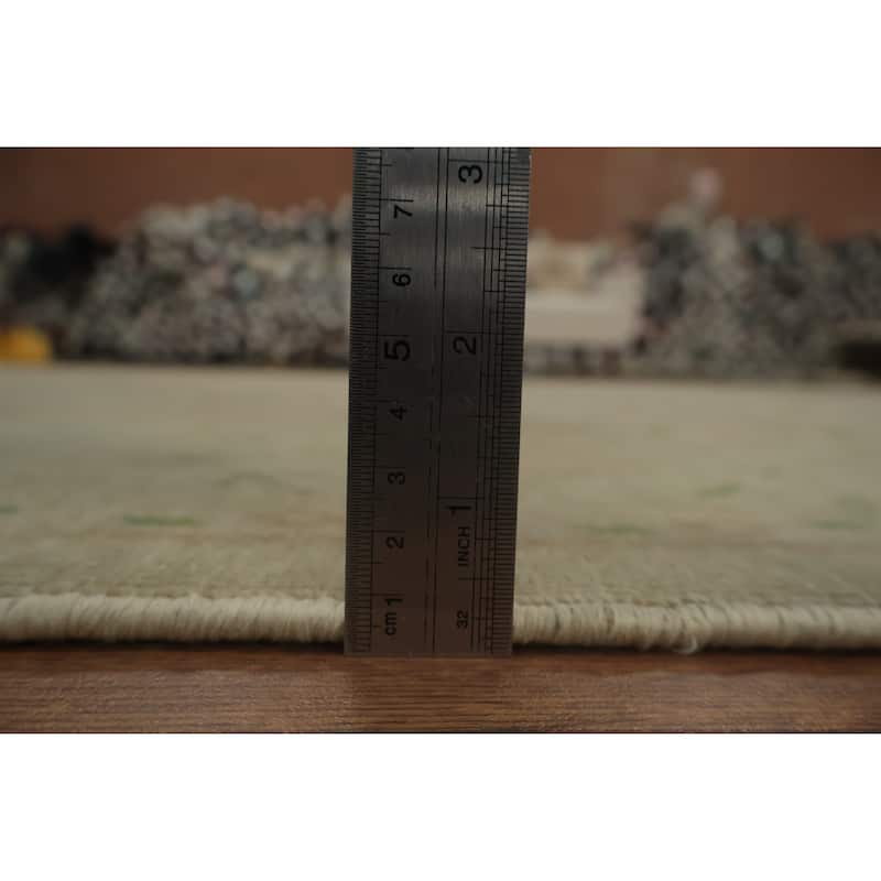 Hand Knotted Oriental 100% Wool Carpet Traditional Floral Beige & Ivories Ziegler Area Rug - 16' 8'' X 8' 0''