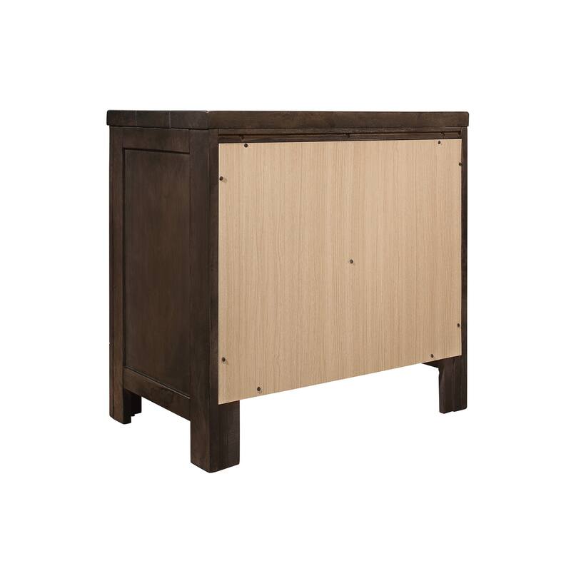 Modern Rustic Brown 2-Drawer Nightstand with Safety Hardware