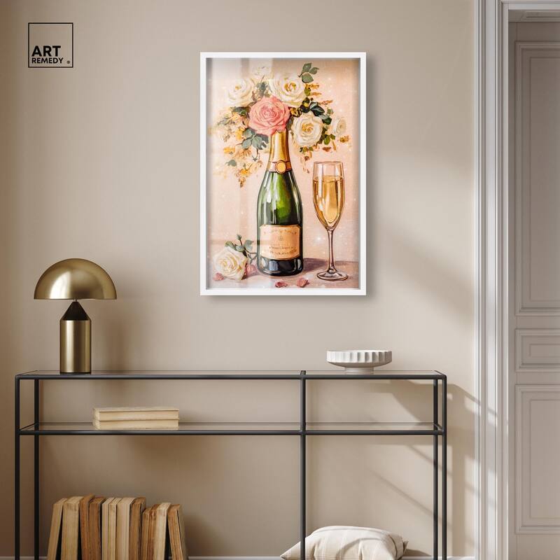 Blooming Champagne Vase Shadowbox by Art Remedy