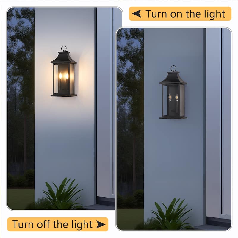 Outdoor Black Wall Lantern Sconce Light