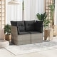 preview thumbnail 79 of 152, vidaXL Patio Sofa with Cushions Outdoor Seating Sectional Sofa Poly Rattan