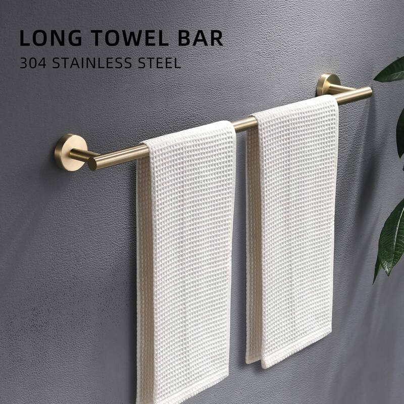 Modern 8-Piece Brushed Gold Bathroom Hardware Set
