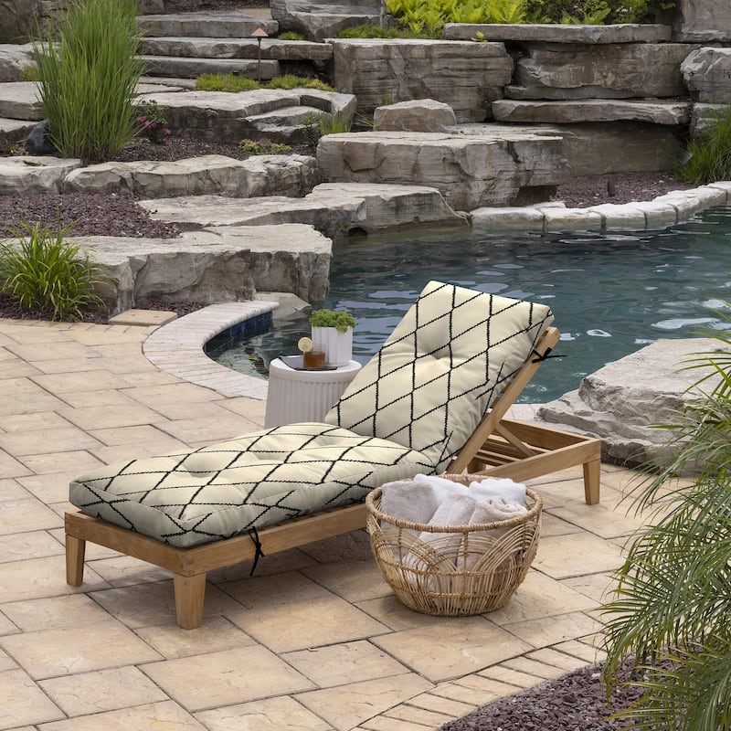 ARDEN Outdoor Plush Modern Tufted Chaise Cushion, 76 x 22