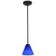 preview thumbnail 2 of 3, Access Lighting Martini - E26 LED Rod Pendant - Oil Rubbed Bronze Finish - Cobalt Glass Shade