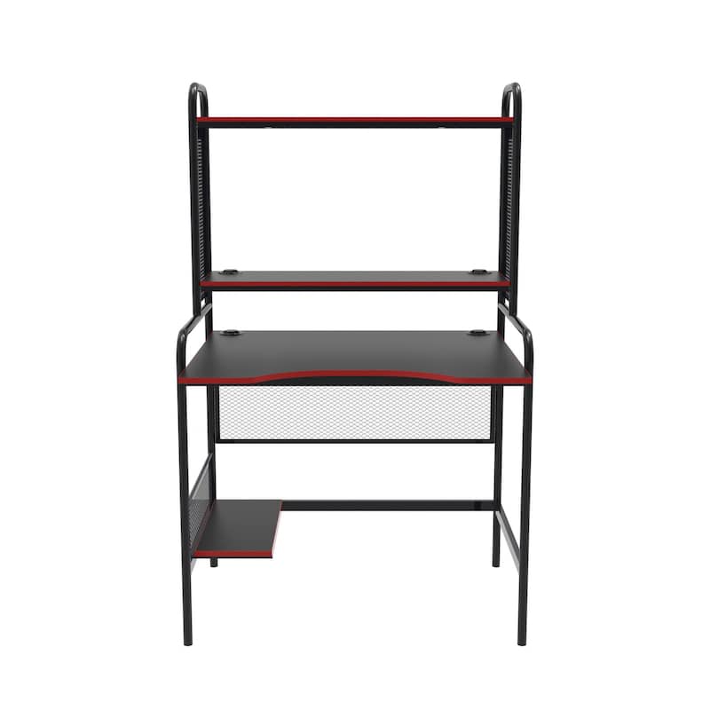 X Rocker iCarus Metal Gaming Desk with Shelves