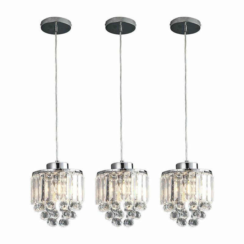 Crystal Chrome Kitchen Island Pendant Light Set of 3 On Sale Bed
