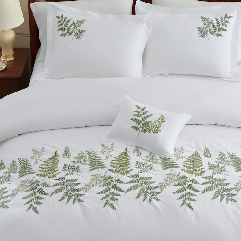 Martha By Martha Stewart Fern Garden Cotton Green Duvet Cover Set