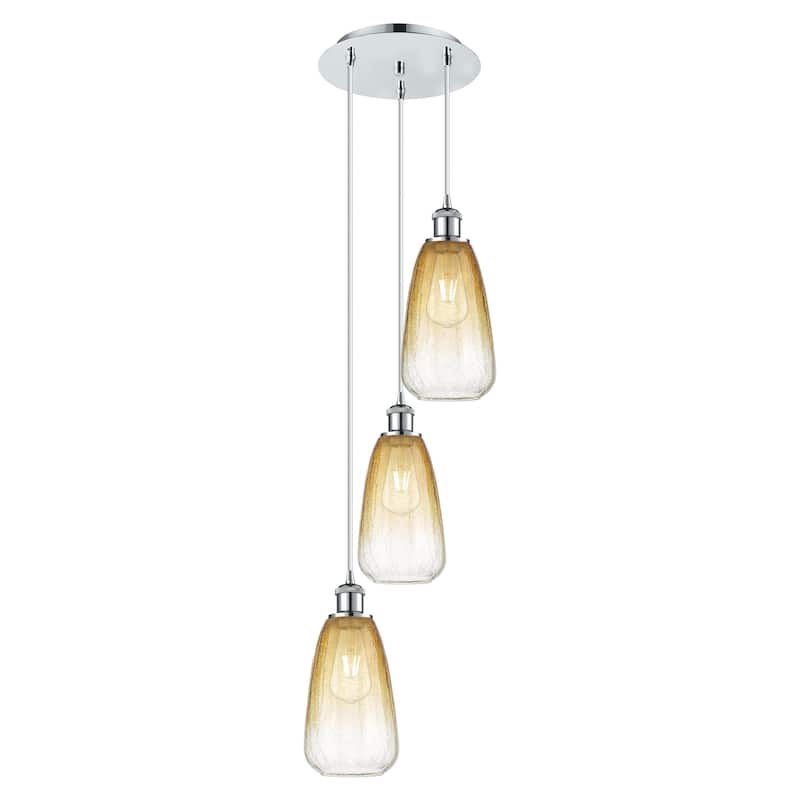 Innovations Lighting Endless Possibilities Ballston - Brookhaven Almond - 3 Light 13" Cord Hung Multi Pendant - Polished Chrome/Amber