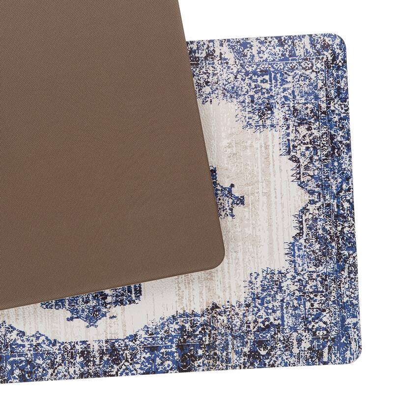 Distressed Medallion Cushioned Anti Fatigue Standing Kitchen Mat