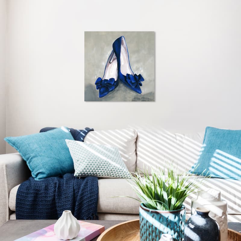 Wynwood Studio Prints Fashion and Glam Blue Mondays Clean Blue and Dark Blue Glam Wall Art Canvas Print - 20 x 20