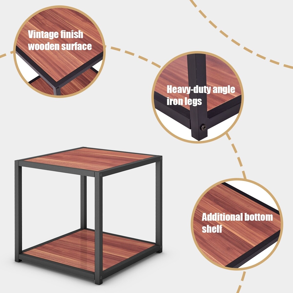 Shop 20 Metal Square Side Table Coffee Stand Bottom With 2 Tier