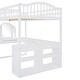 preview thumbnail 22 of 22, Tri-fold Mirror Loft Bed with U-shaped Desk,Storage Cabinets