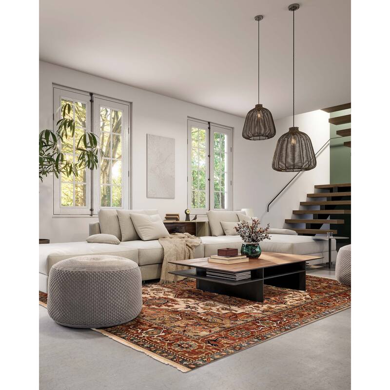 ECARPETGALLERY Hand-knotted Jules Sultane Ivory Wool Rug - 7'10 x 9'11