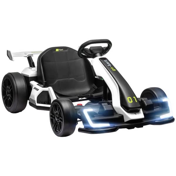 slide 2 of 16, Ride-On Go Kart for Kids with Real Drift and Safety Features White
