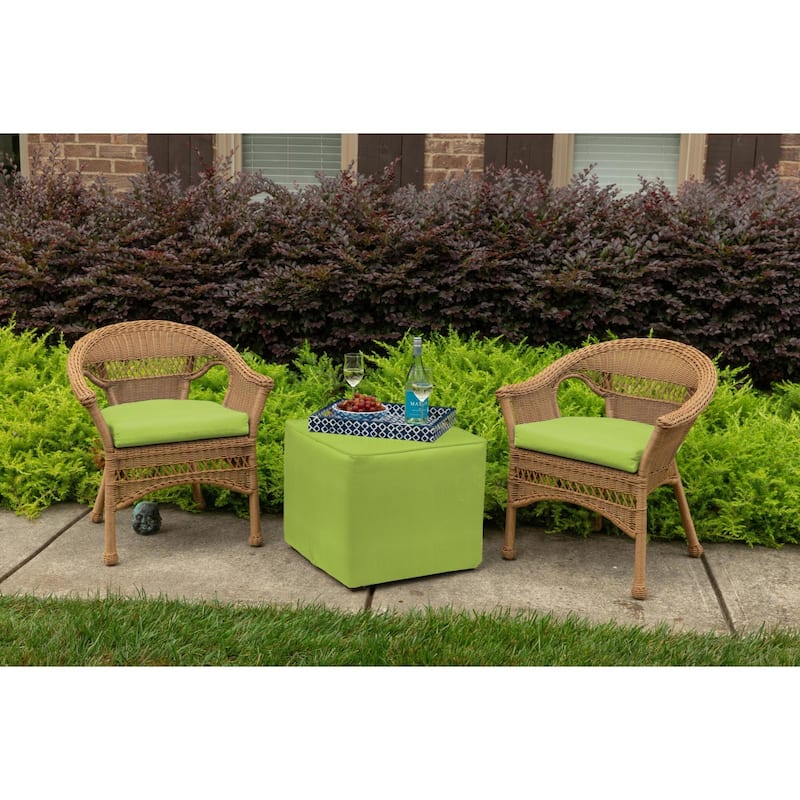Sunbrella Solid Fabric 1-Piece Indoor/Outdoor Wicker Seat Pad, 18"W x 18"L