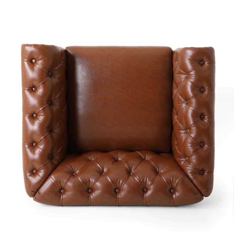Castalia Chesterfield Tufted Club Chair by Christopher Knight Home - 39.00" L x 33.50" W x 28.00" H