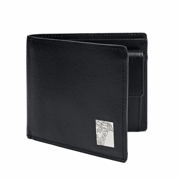 Versace Collection Black Leather Medusa Wallet - L