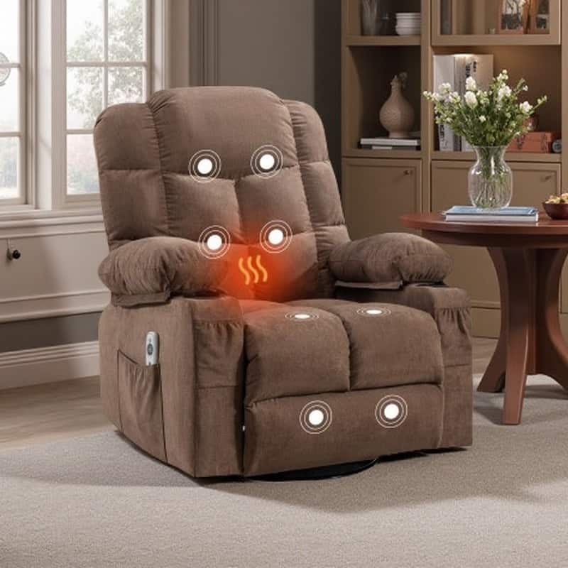 Electric Recliner Chair with 139° Adjustable Recline, 8-Point Massage & Lumbar Heat, Okin Motor, USB Charging, and Side Storage
