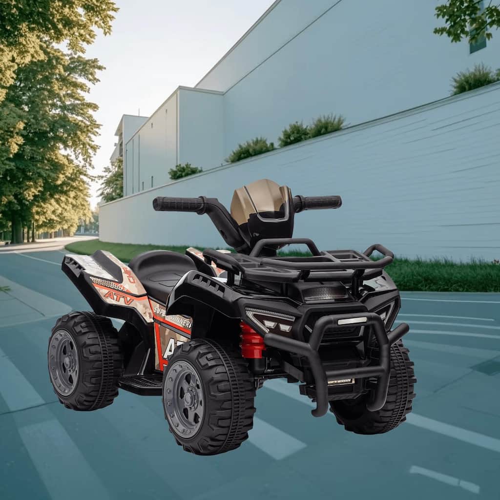 Electric Battery Powered ATV Ride On Car for Kids, 6V Motorized Quad with Music and Simple Controls, Suitable for 18-36 Months