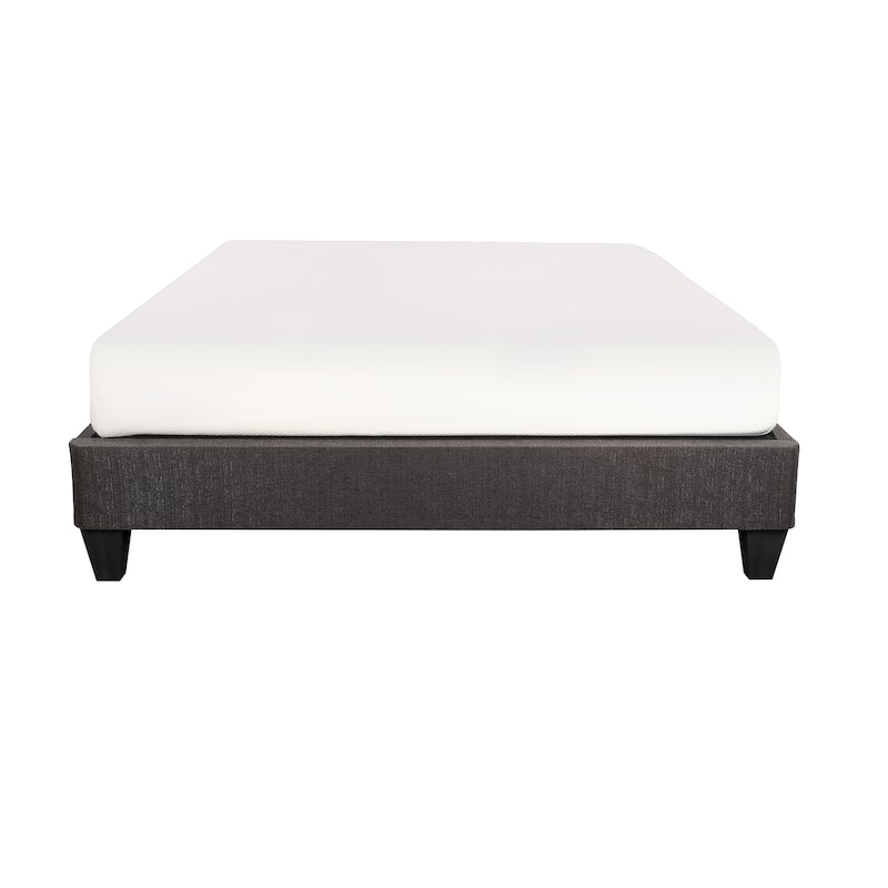 Speedy Dark Grey Upholstered Low Profile Platform Bed Frame