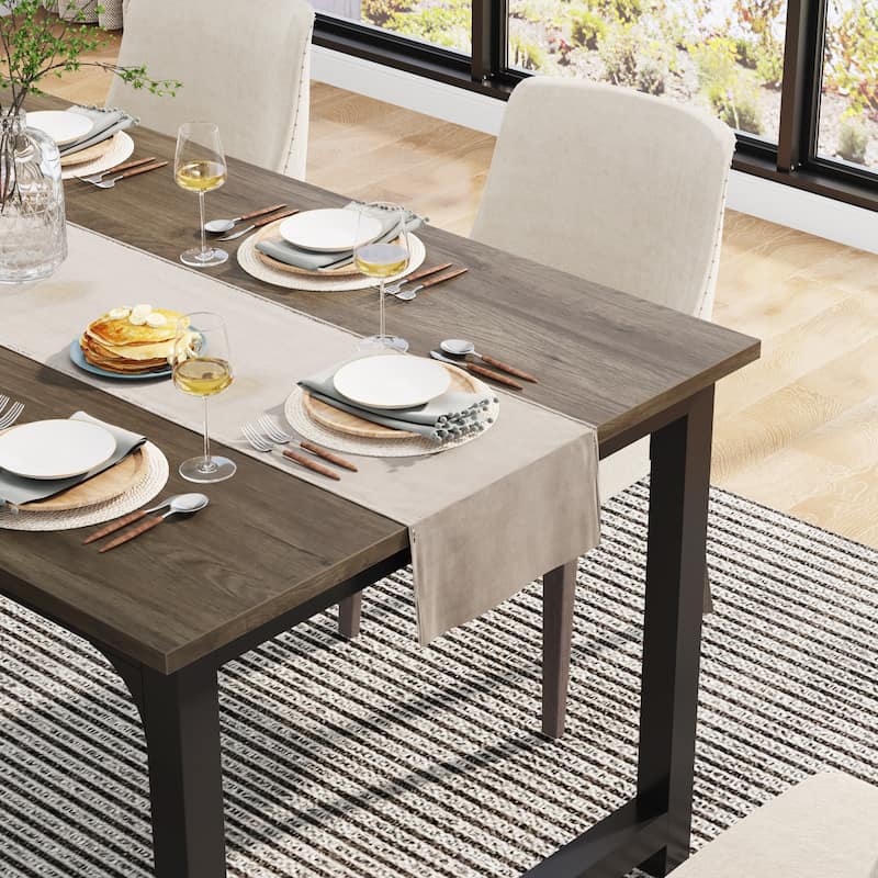 63 Inches Industrial Kitchen Dining Table - 63" L x 31.5" W x 29.13" H