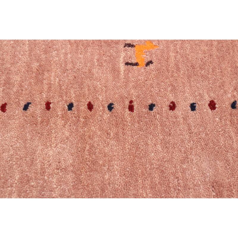 ECARPETGALLERY Hand Loomed Kashkuli Gabbeh Pink Wool Rug - 3'10 x 5'9