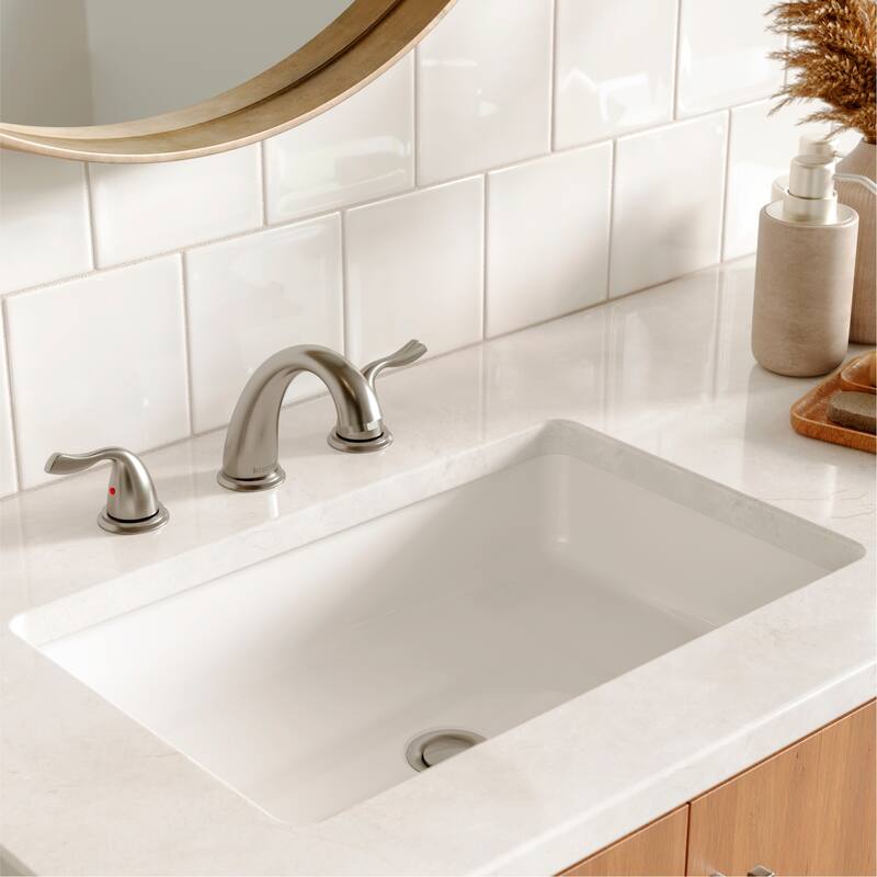 Karran Fulham Three Hole Two Handle Widespread Bathroom Faucet with Matching Pop-up Drain